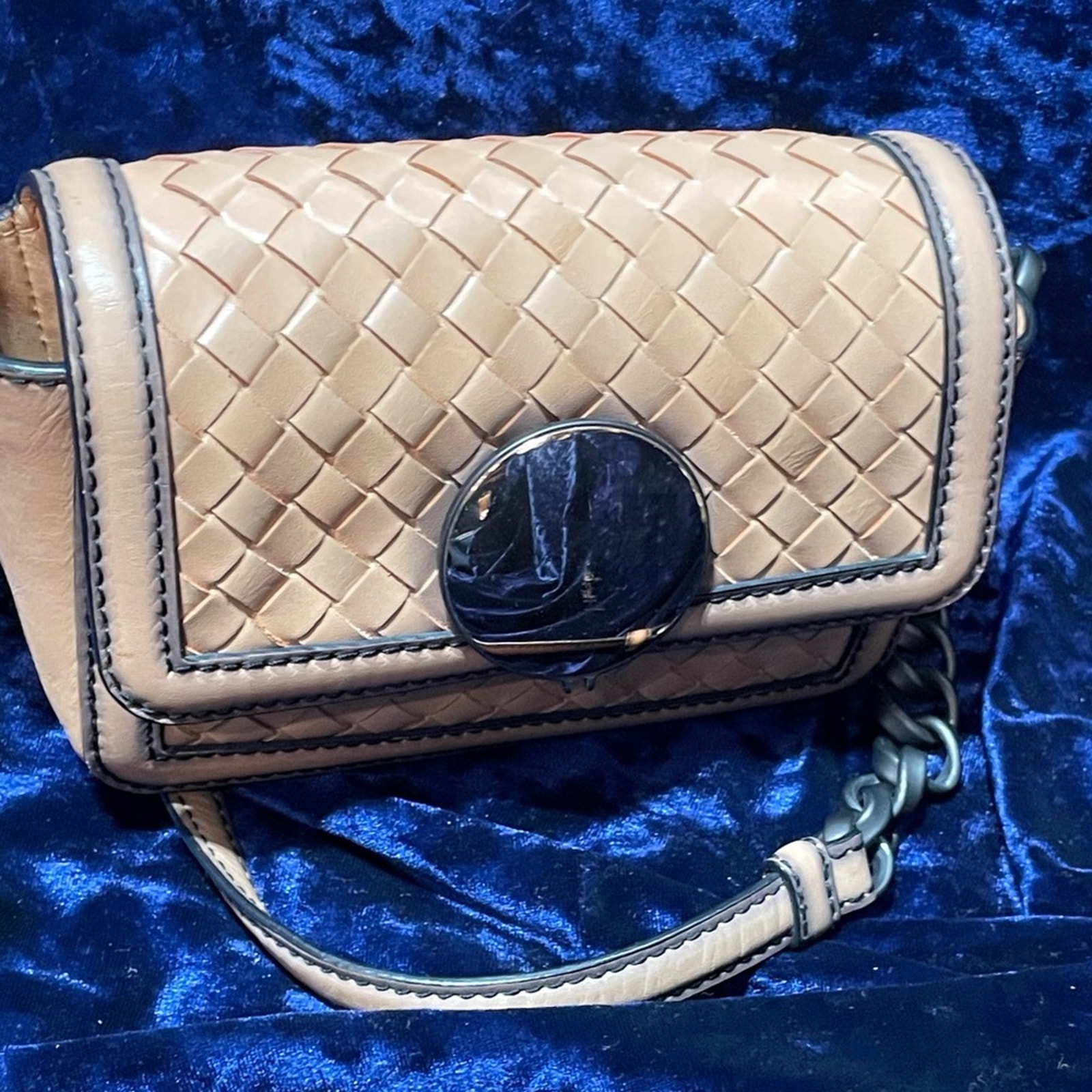 Bottega Veneta Beige Woven Leather Shoulder Bag